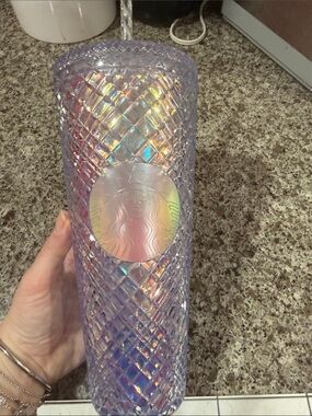 Starbucks Iridescent Lavender Diamond-Pattern Tumbler